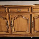 Louis XIV style low sideboard in solid oak