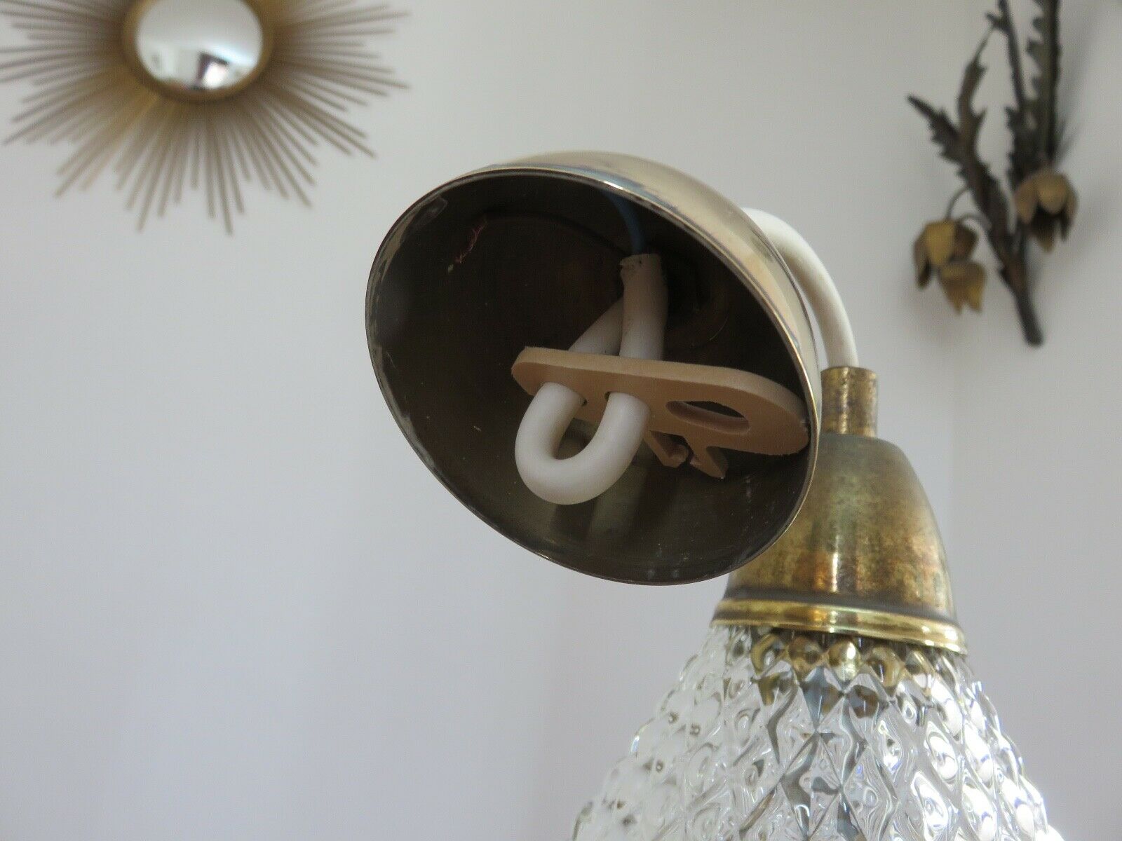 Hanging lamp "drop of water" glass diamond tip of the 50/60
