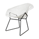 Diamond Chair Black and White by Harry Bertoia for Knoll, 1960