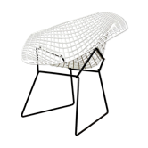 Diamond Chair Black and White by Harry Bertoia for Knoll, 1960