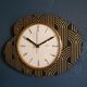 Vintage clock formica silent wall clock "FFR black gold"