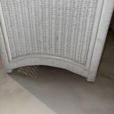 Vintage 6-drawer white woven rattan chest of drawers