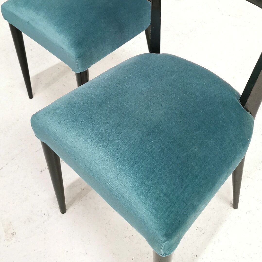 Pair of Italian high-backed chairs, 1950s