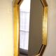 Miroir octogonal en bois doré 45 x 34