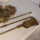 Gilded brass fireplace servant 2 elements