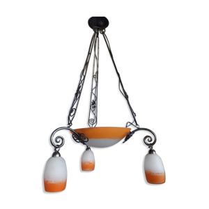 Lustre en pâte de verre signé