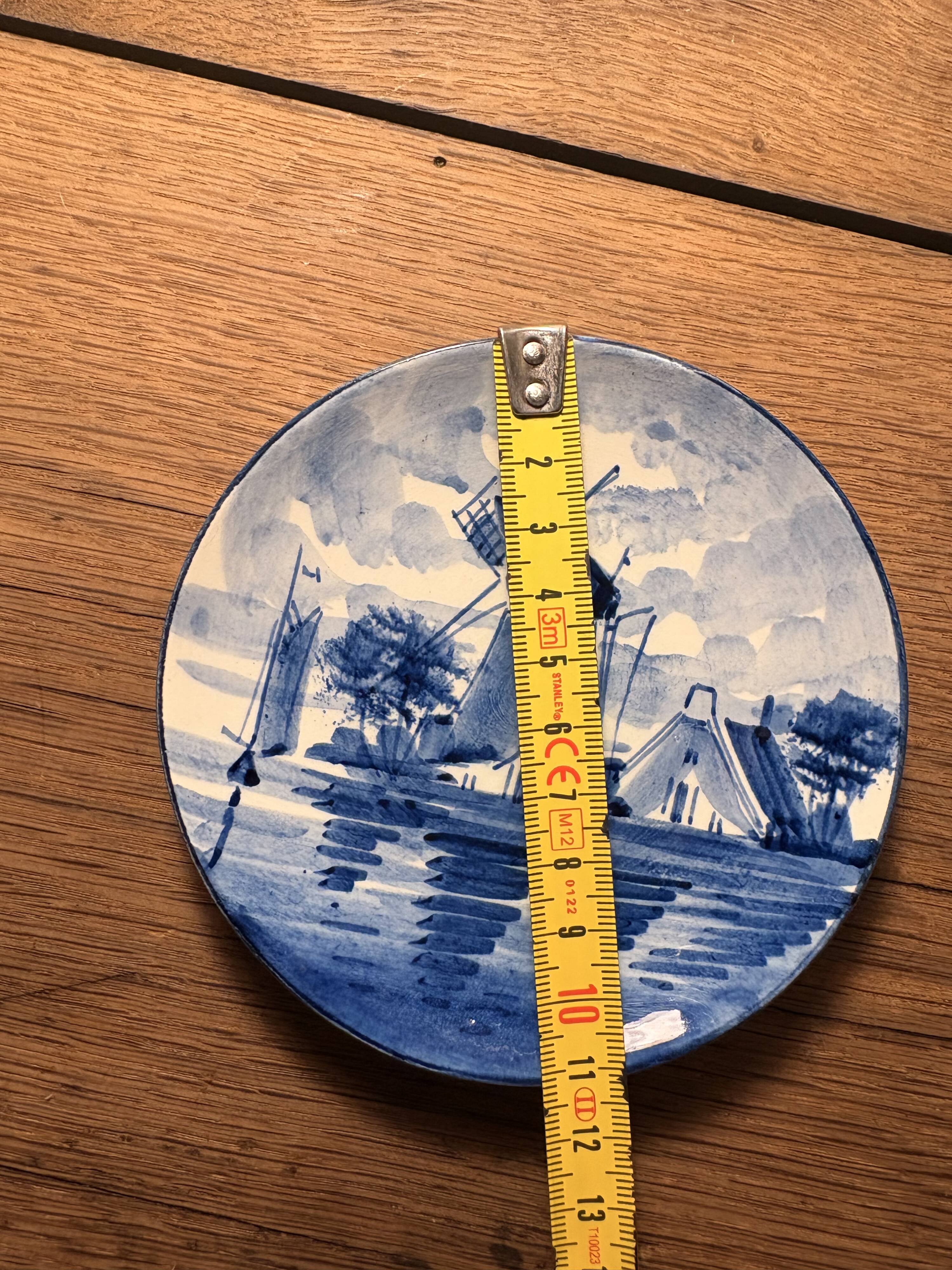 Small Delfts Holland HH II plate/dish – blue windmill design