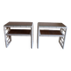 Paire de Chevet en bois effet bambou et osier tressé