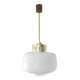 Suspension scandinave vintage / Lustre blanc de style moderne du milieu du siècle