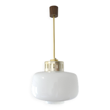 Vintage Scandinavian Pendant Light / White Mid Century Modern Chandelier