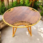 Janine Abraham Rattan Tripod Coffee Table