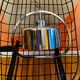 Vintage chrome metal chandelier 70' mid century design