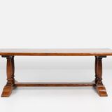 Table à manger monumentale du monastère en chêne français du XIXe siècle