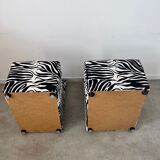 Lot 2 armchairs heating vintage zebra / design 70s