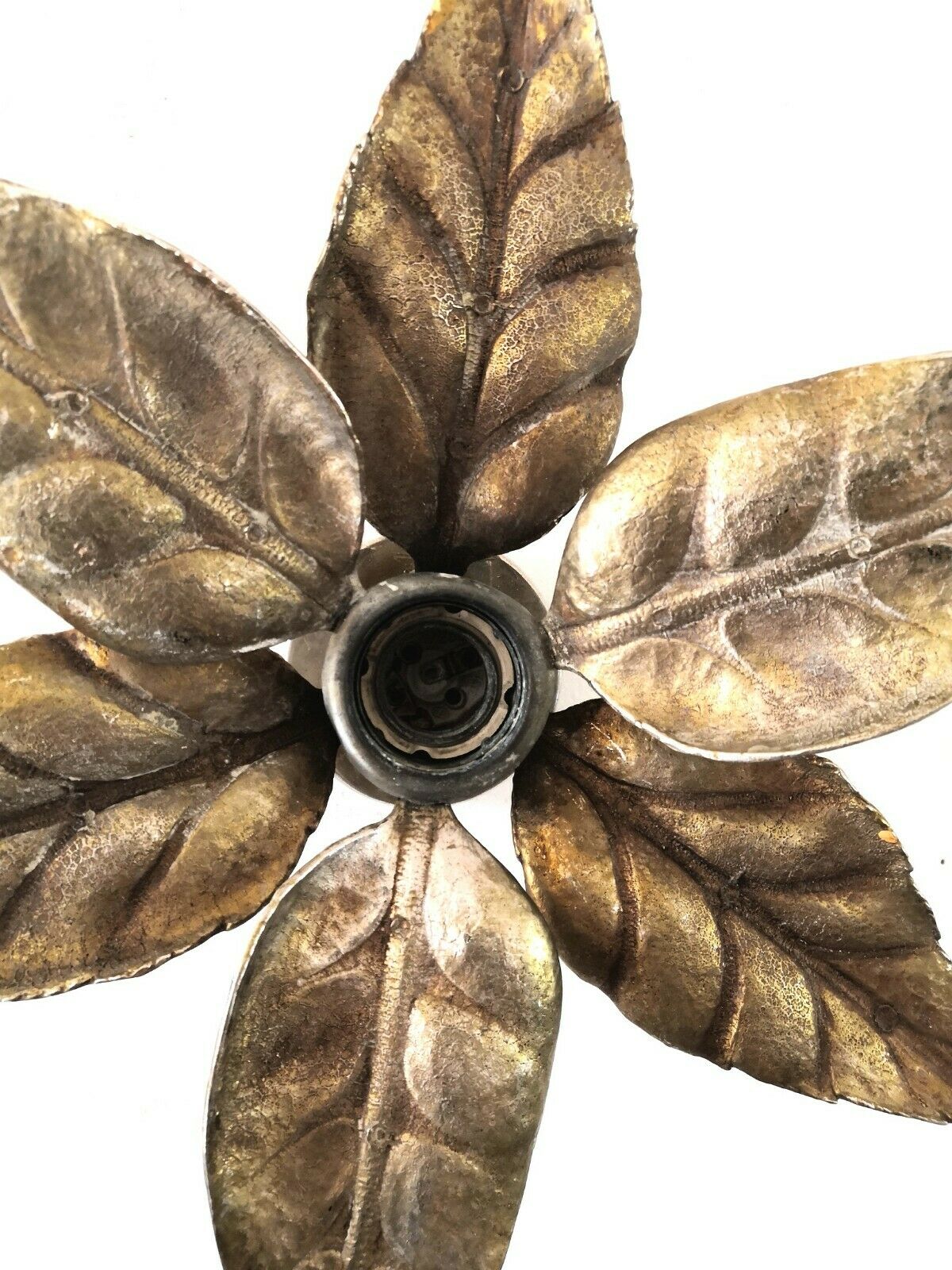 Pair Of appliques bronze flowers design 70s