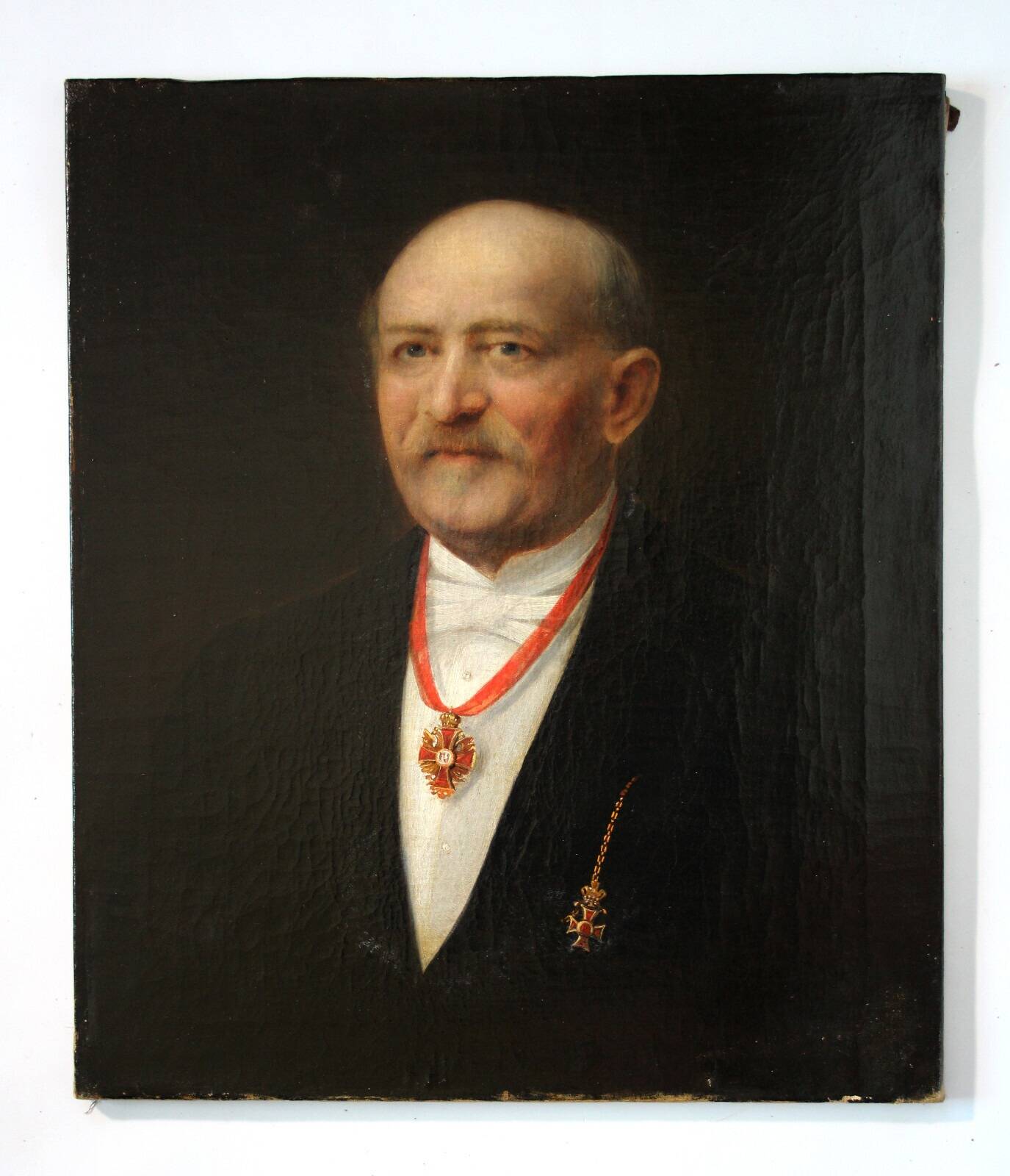 Distressed 19th Century Gentleman Portrait Painting