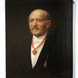 Distressed 19th Century Gentleman Portrait Painting