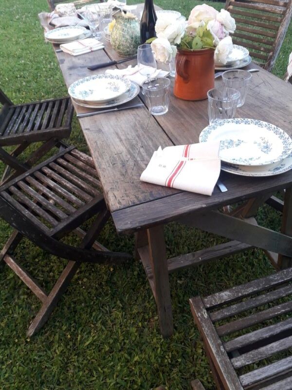 table tréteaux 2m atelier campagne ancienne