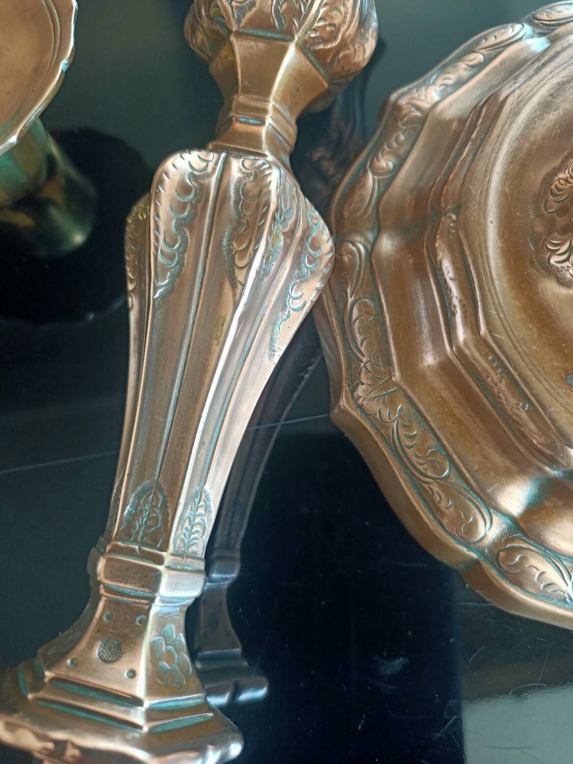 18th century chiseled bronze candlestick