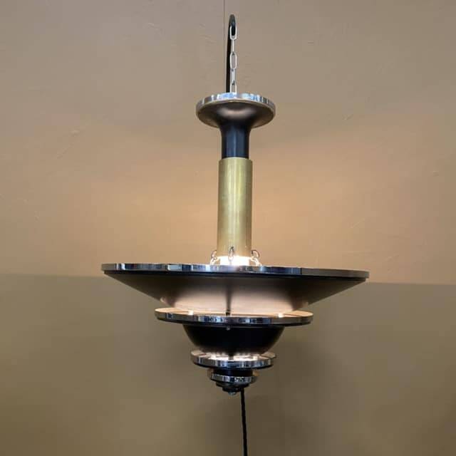 Vintage Art Deco ceiling light by Georges Halais, 1930.