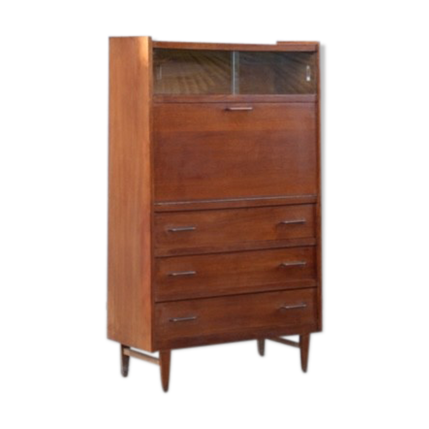 Vintage Secretary in Oak France 1950