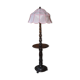 Wooden Floor Lamp with Pink Shade