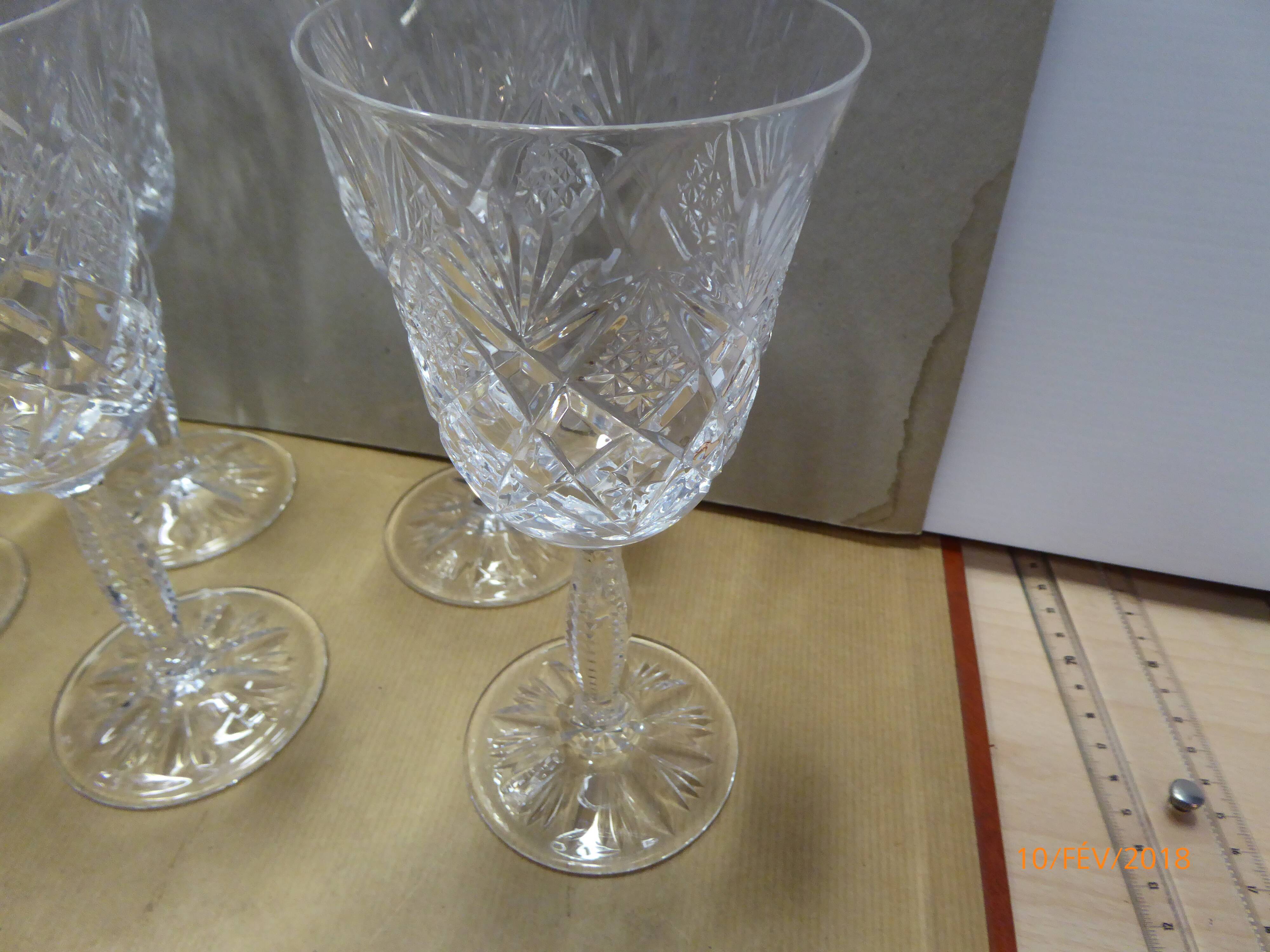 6 Paris crystal glasses