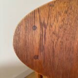 2 teak and velvet chairs - Denmark 50s/60s