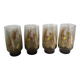 Verres Luminarc Tivoli set of 8, large amber glasses with a grass motif.