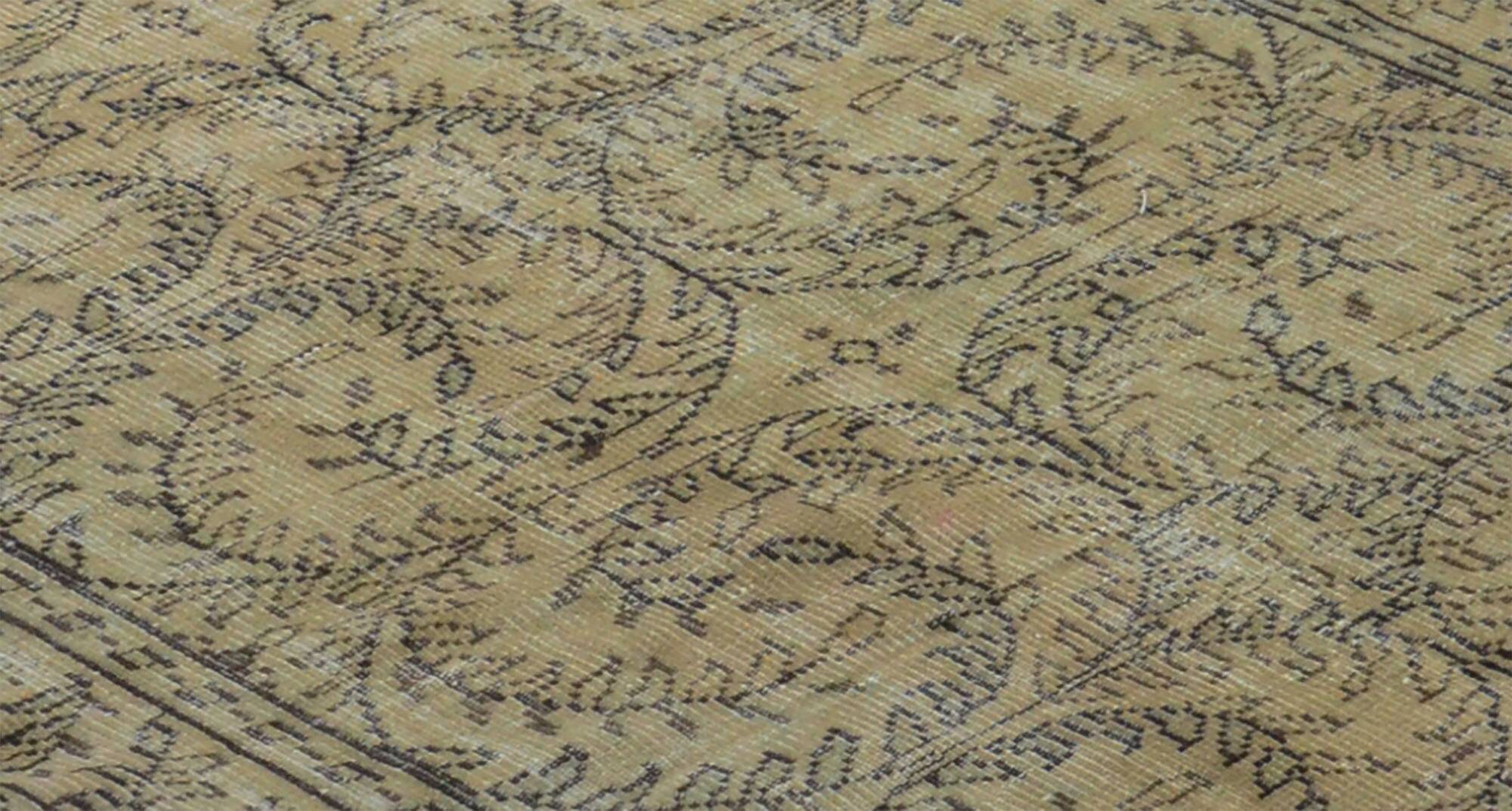 Tapis Vintage Turc – Vert & Beige – Motifs Traditionnels – 250 × 156 cm