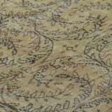 Tapis Vintage Turc – Vert & Beige – Motifs Traditionnels – 250 × 156 cm