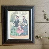 Old illustration in old black and gold frame