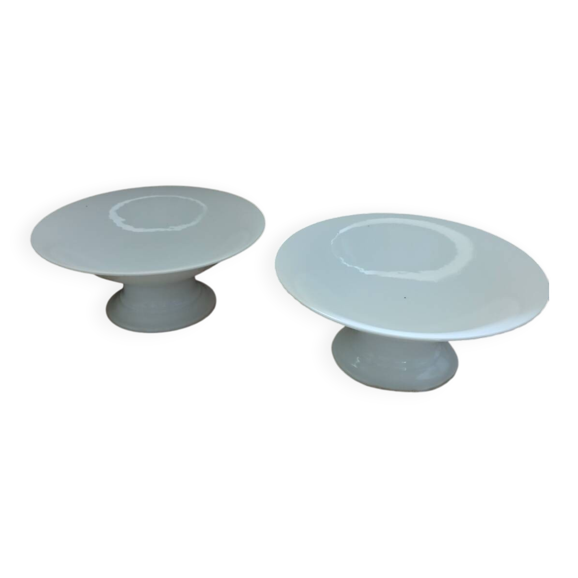 2 white porcelain fruit bowls