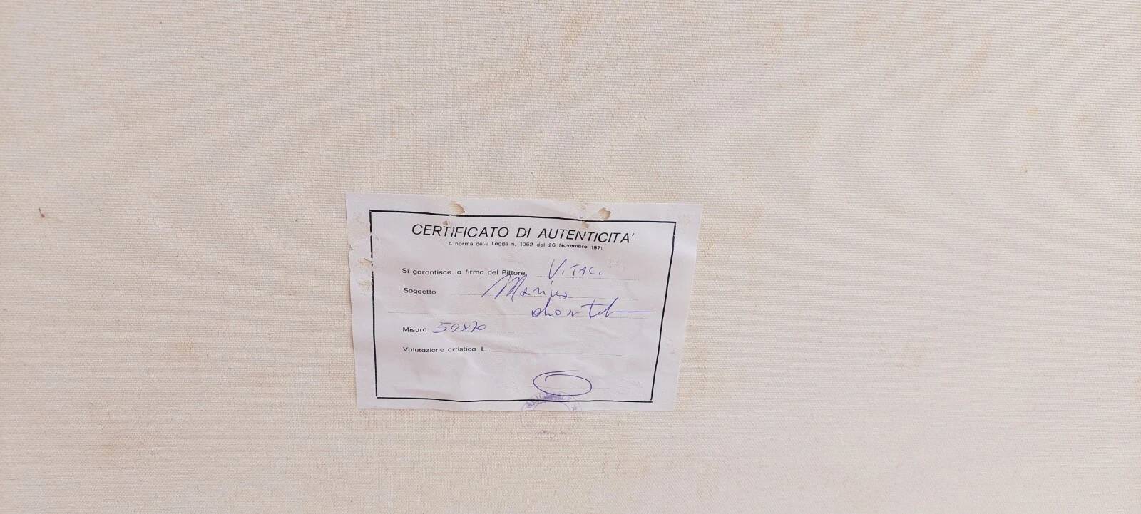 Oil painting on canvas Marine 50x70 Years 60/70 Renato Vitali