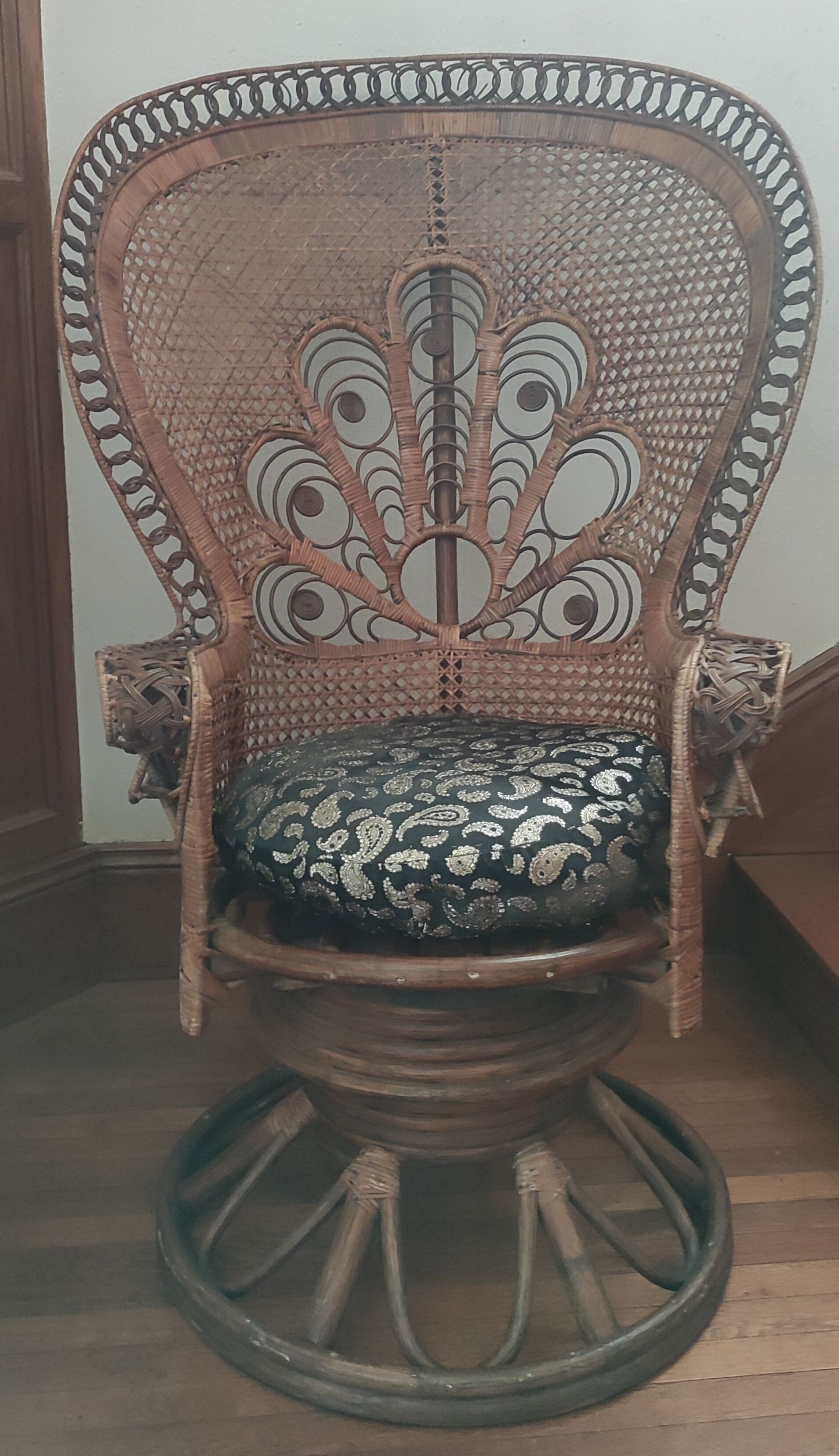 Large Armchair Peacock Emmanuelle/vintage rattan