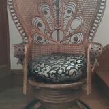 Large Armchair Peacock Emmanuelle/vintage rattan