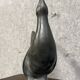 Black lacquered ceramic from the Art Deco period: bird signed Jean