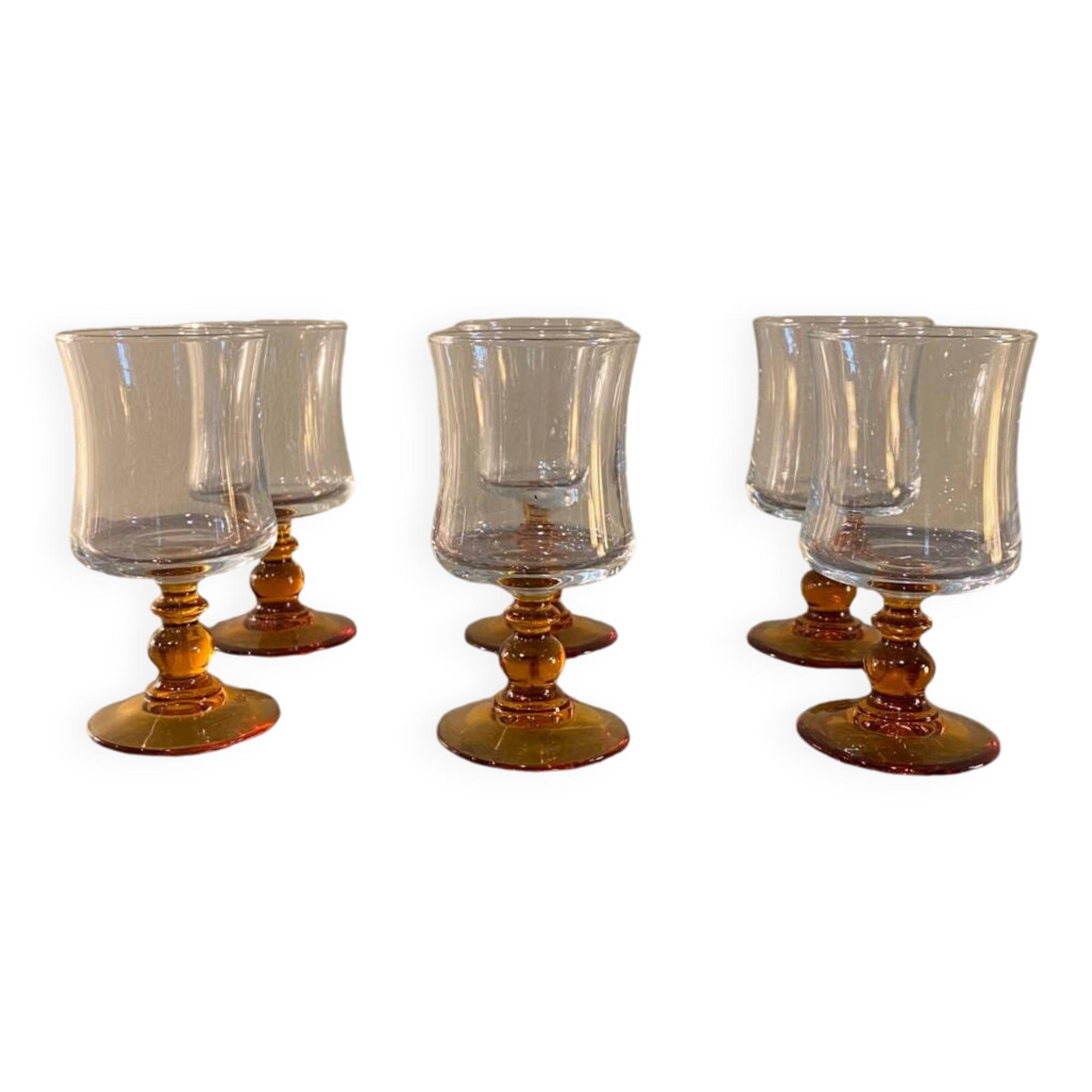 Amber ball-shaped glass base