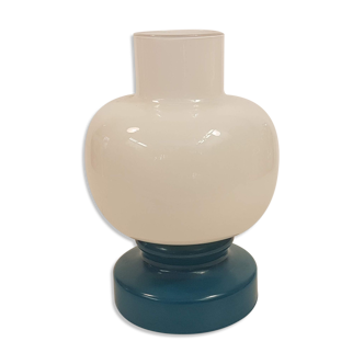 Lampe en opaline bleu et blanche des années 60