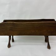 Brutalist solid wooden flower plante, 1970's