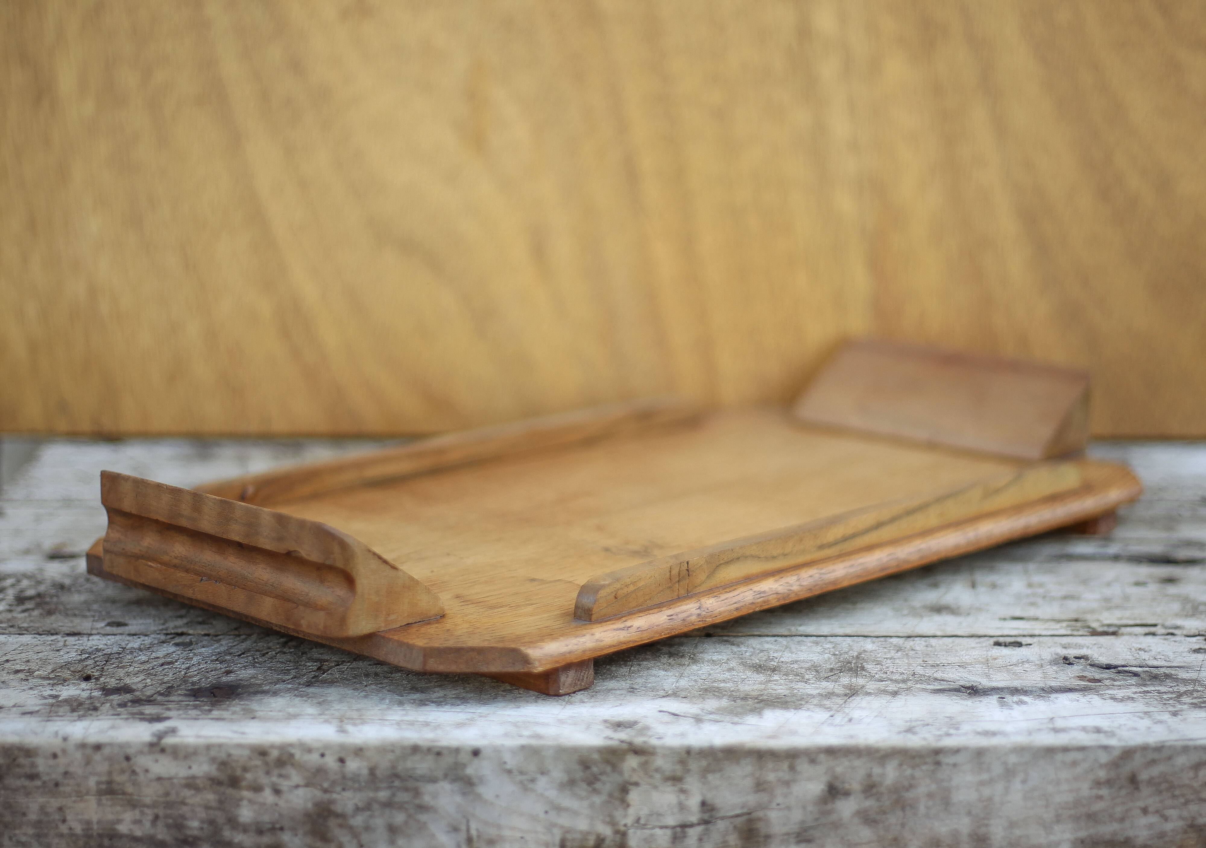 Vintage art deco wooden tray, centerpiece, serving tray