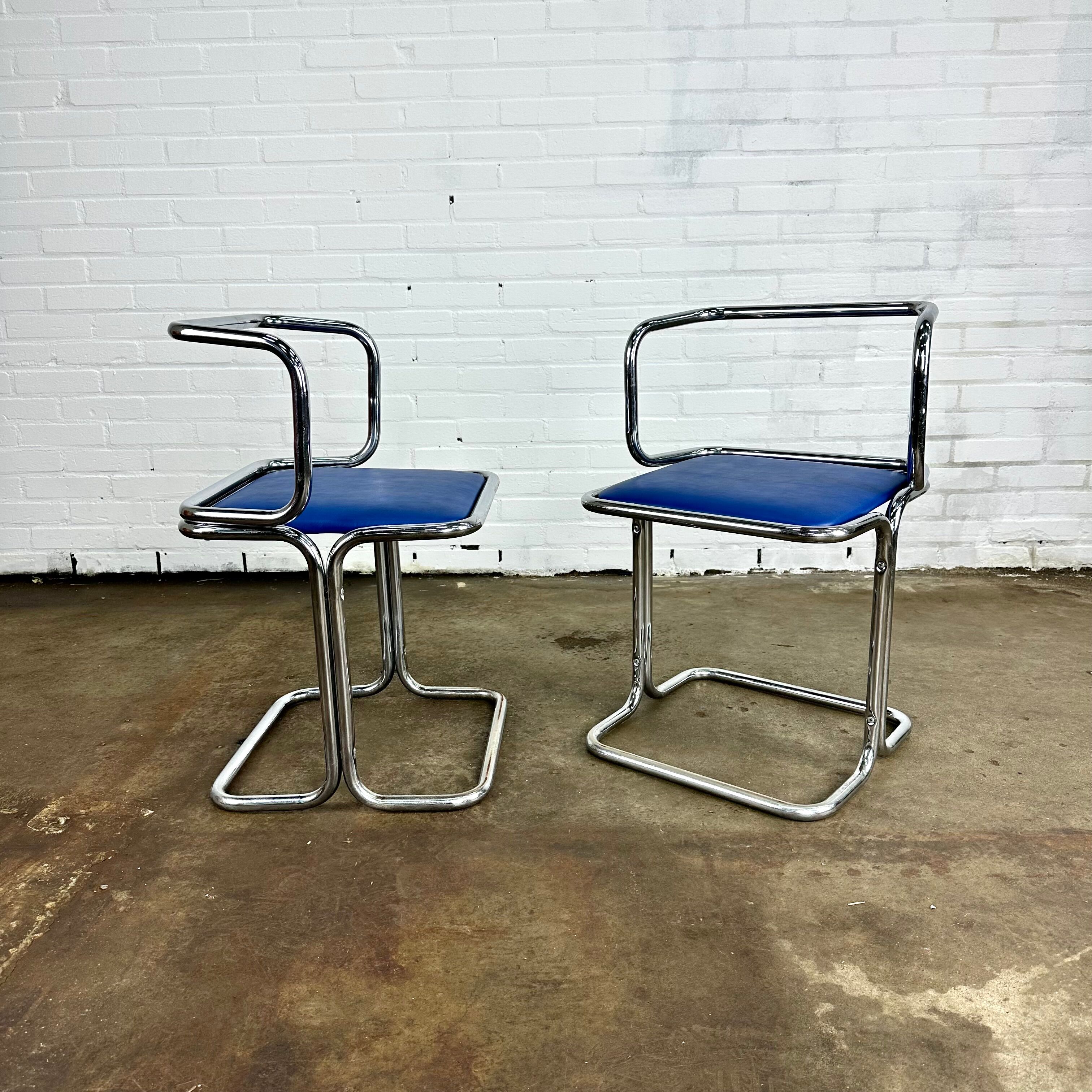 Vintage design tube frame dining chairs
