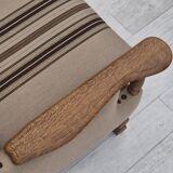 1970s, Danish 3-seater sofa, furniture wool fabric, oak wood, original.