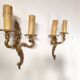 Pair of 19th century Louis XV style gilt bronze wall lights with 2 branches