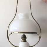 Lustre Napoléon III en opaline et laiton doré