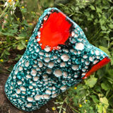 Vase fat lava year 60/70 orange and turquoise