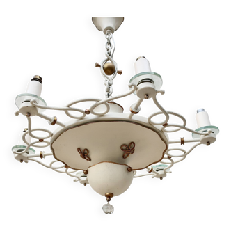 7-light art deco chandelier from the 1940s