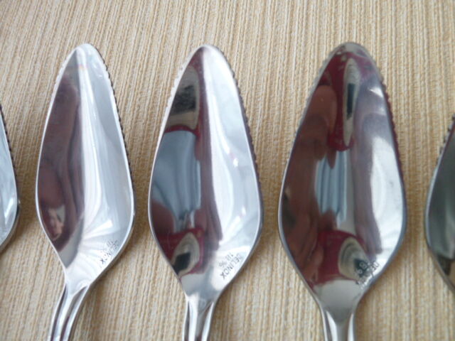 Set of 6 spoons with melon, avocado, grapefruit in Stainless steel Delinox