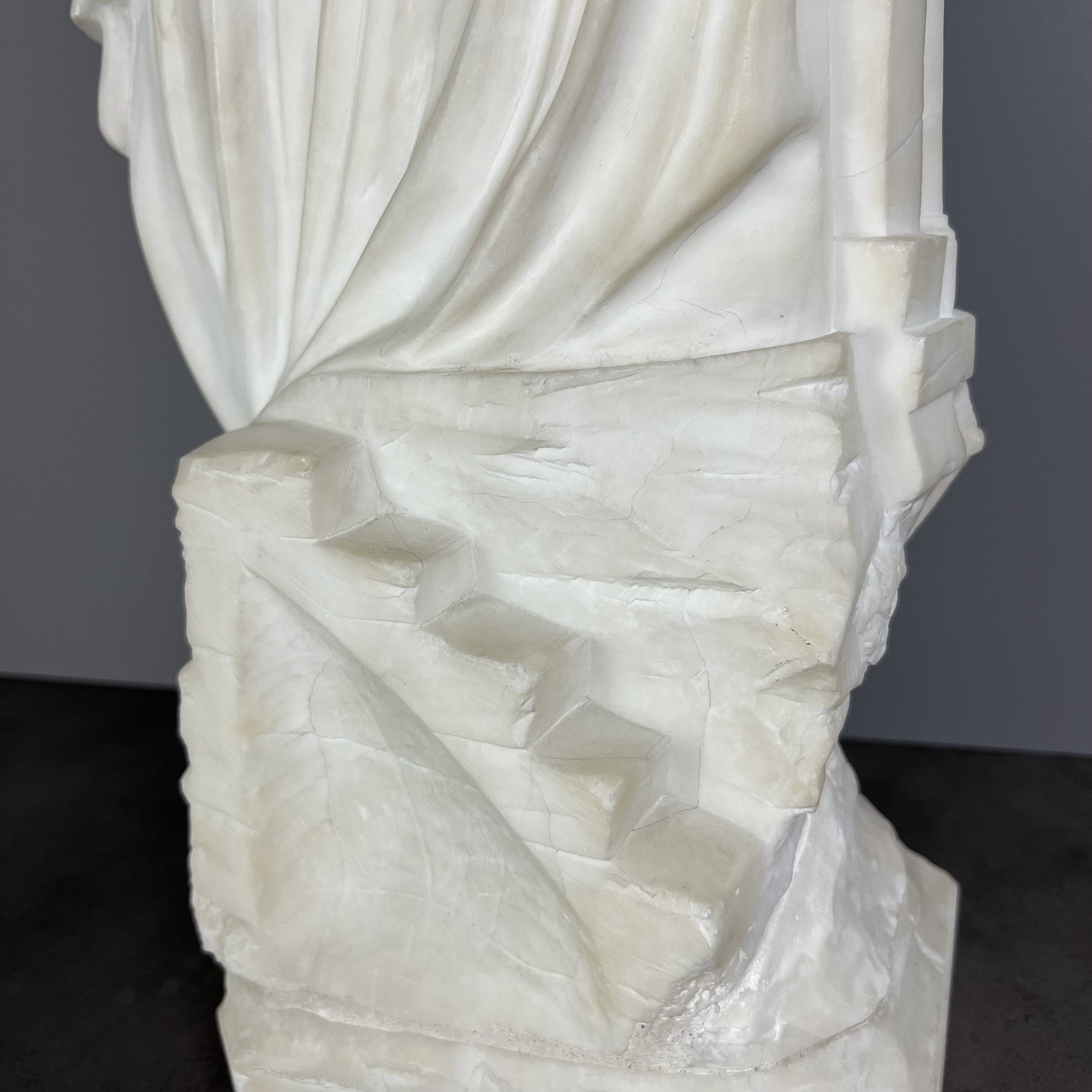 Large Romantic Alabaster Sculpture, Italy, late 19th century, Romeo and Juliet