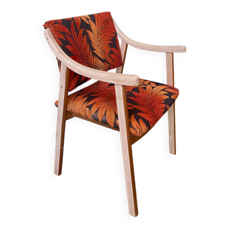 Chaise Design bois Feuilles Orange